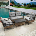 Patio 4Piece Sectional Sofa Set   KD Rattan Wicker Outdoor Garden Furniture Backyard Brillance