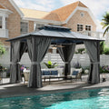 10x12 Aluminum Gazebo With Double Polycarbonate Roof ShipItFurniture