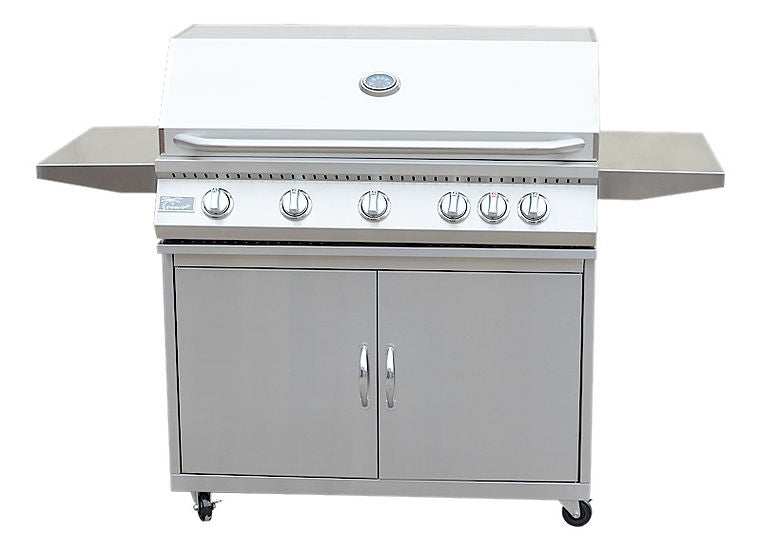 5 Burner 40" BBQ Grill with Cart & Locking Casters