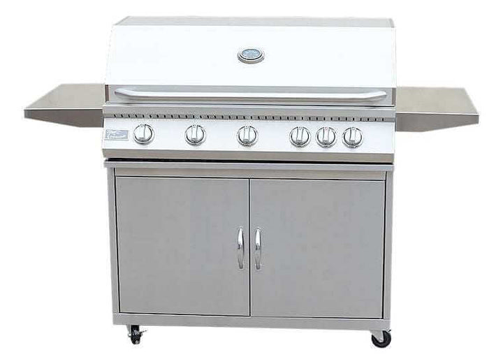 5 Burner 40" BBQ Grill with Cart &amp; Locking Casters