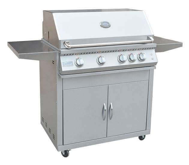 Professional 4 Burner 32 Inch Cart odel BBQ Grill With Lights & Locking Casters