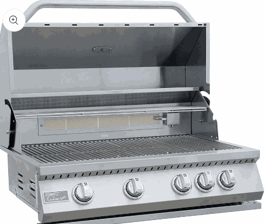 Kokomo 32-inch built-in stainless steel gas grill with 4 burners and infrared back burner, commercial-grade cooking grids, and SureLight ignition system