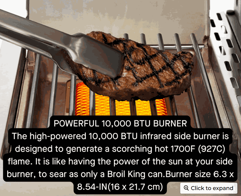 Broil King BARON S 490 PRO IR stainless steel grill with infrared sear and 40,000 BTU heat output cooking steak with precision grill marks