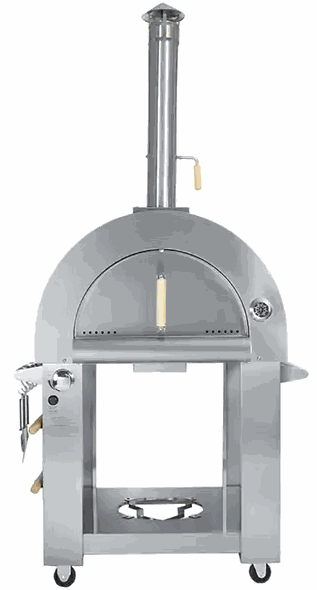 Kokomo 32 Inch Dual Fuel stainless steel gas pizza oven with LP/NG compatibility and 32-inch cooking surface