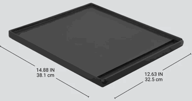 Broil King Exact Fit reversible cast iron griddle with matte porcelain coating for Crown and Signet series grills, 14.88 by 12.63 inches
