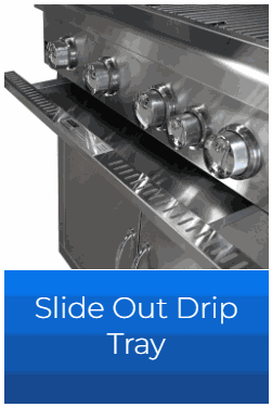 Broilmaster B Series 32-inch stainless steel gas griddle with slide-out drip tray and control knobs