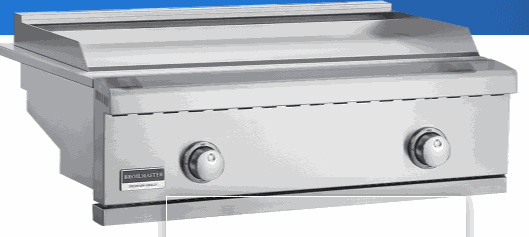 Broilmaster B Series 32 inch stainless steel gas griddle with two burners and flat top cooking surface