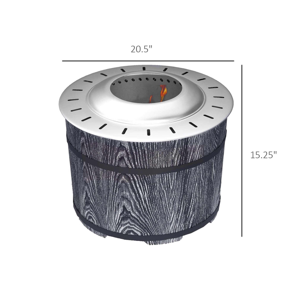 portable smokeless fire pit with magnesium oxide shell and fireproof mat for outdoor camping and backyard use