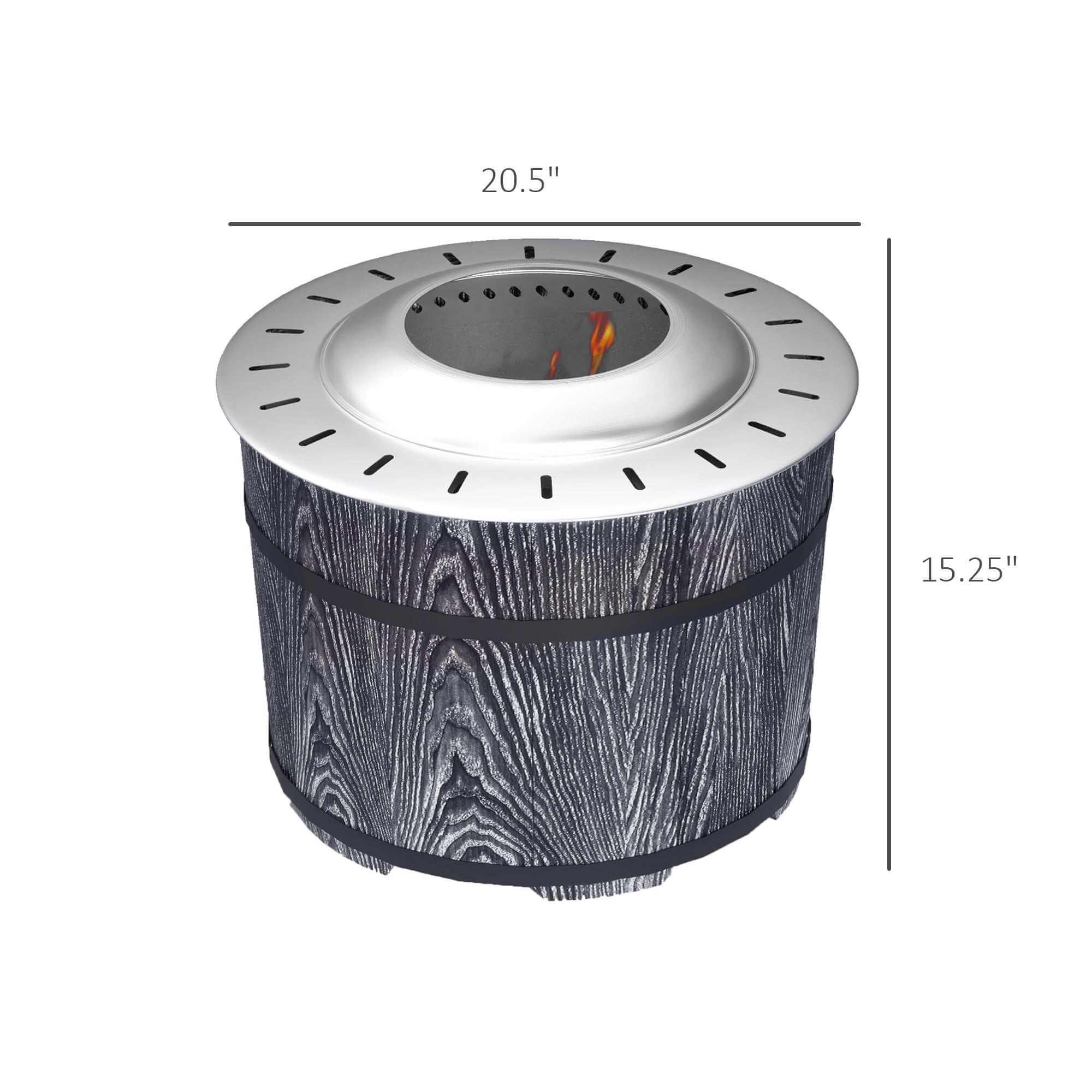 portable smokeless fire pit with magnesium oxide shell and fireproof mat for outdoor camping and backyard use