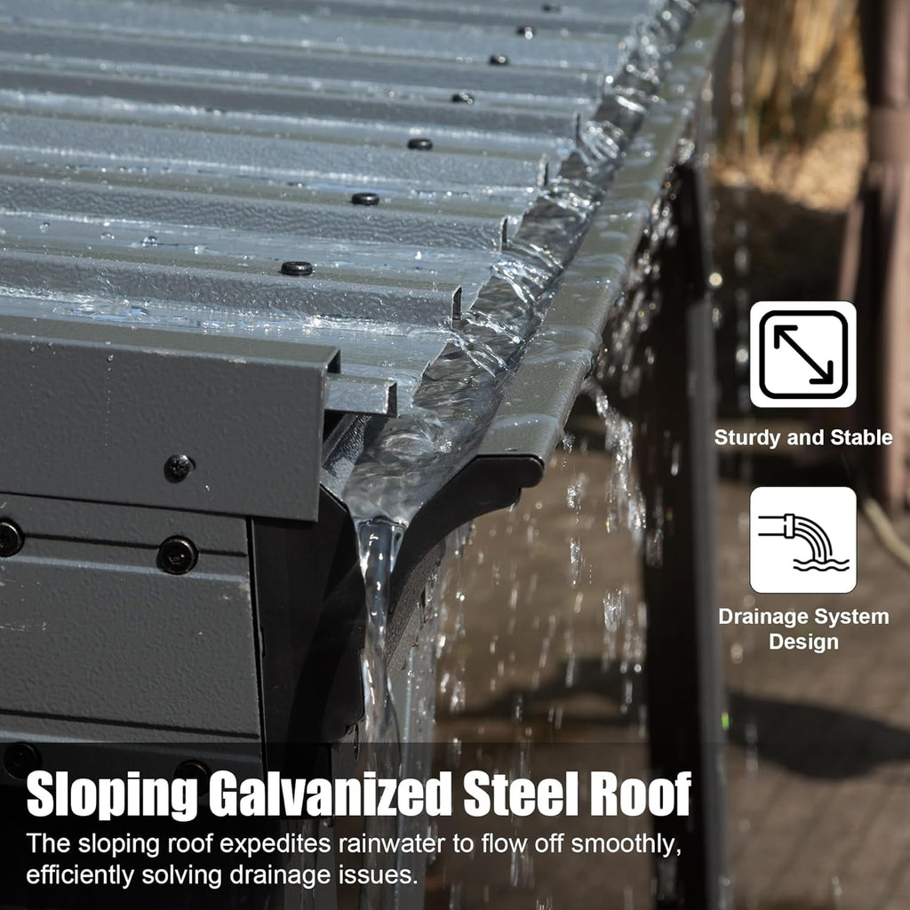 10x10 Lean To Gazebo Featuring Hardtop Galvanized Roof ShipItFurniture