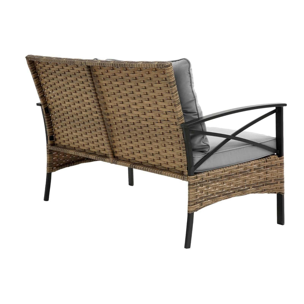Patio 4Piece Sectional Sofa Set   KD Rattan Wicker Outdoor Garden Furniture Backyard Brillance