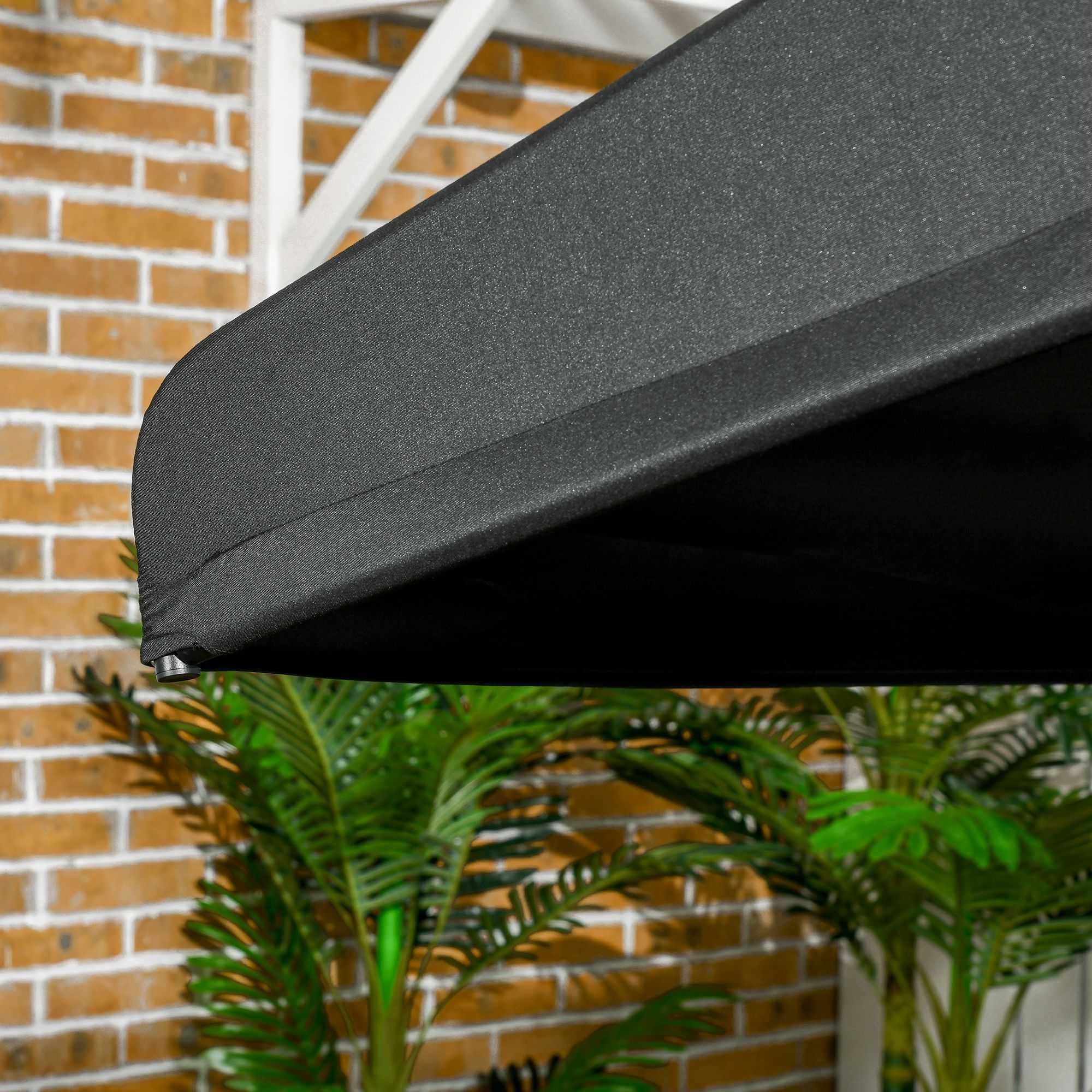 Black 3-seat patio swing chair with cushion, three throw pillows, and adjustable canopy