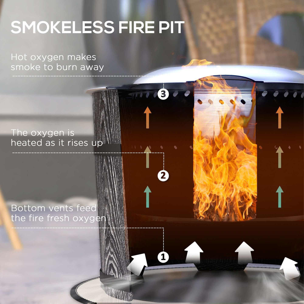 Portable smokeless fire pit, Portable Camping Bonfire Stove With Mat For Backyard, Patio, Picnic, Magnesium Oxide, Black Backyard Brillance