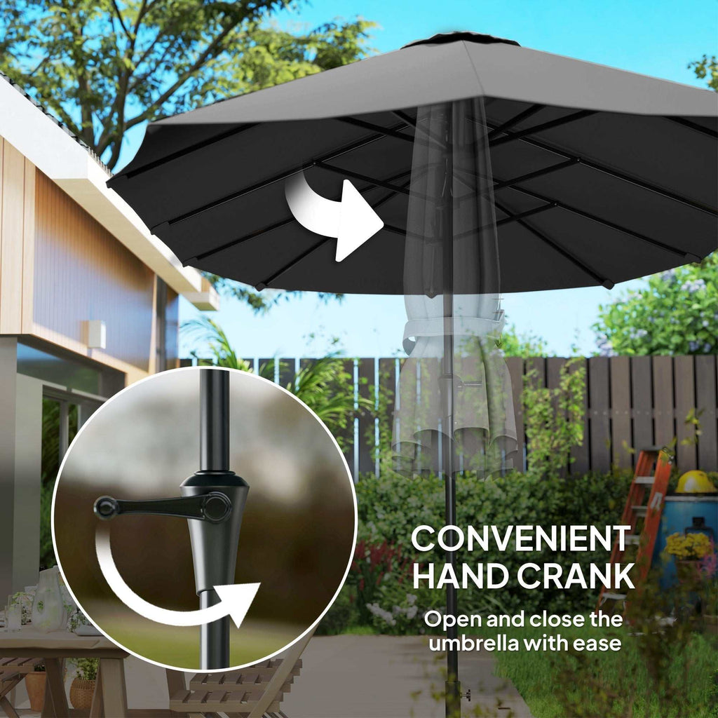 13 Ft. Extra Large Patio Umbrella With Easy Crank Handle, Vents For Outdoor, Patio, Dark Gray Backyard Brillance