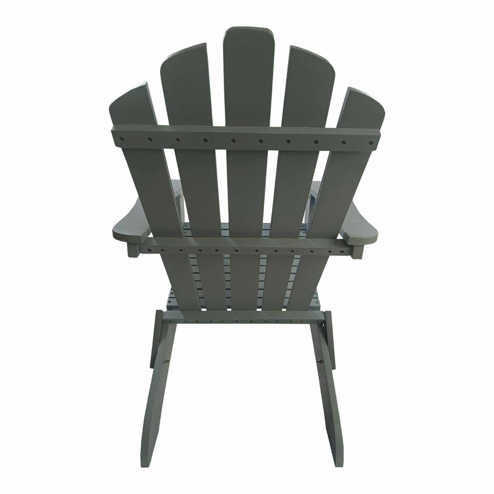 Foldable grey solid wood Adirondack chair for outdoor or indoor use