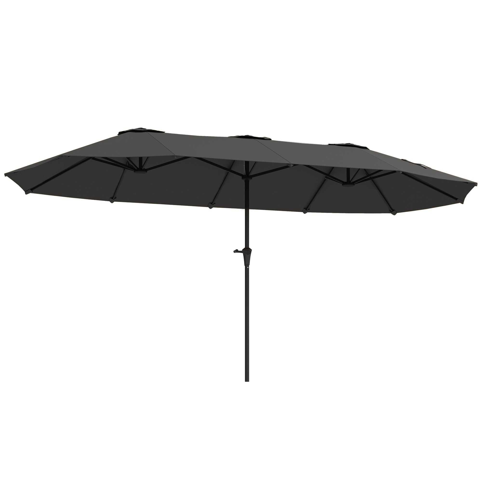13 Ft. Extra Large Patio Umbrella With Easy Crank Handle, Vents For Outdoor, Patio, Dark Gray Backyard Brillance